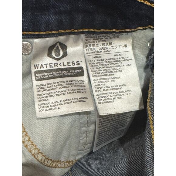 Y2K Levis 505 Jeans Mens 33 x 30 Straight Leg Dark Wash Mid Rise - Picture 4 of 8